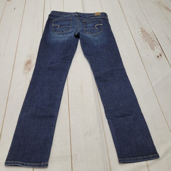 American Eagle Y2k low rise skinny jeans dark wash 8 short - Picture 2 of 10